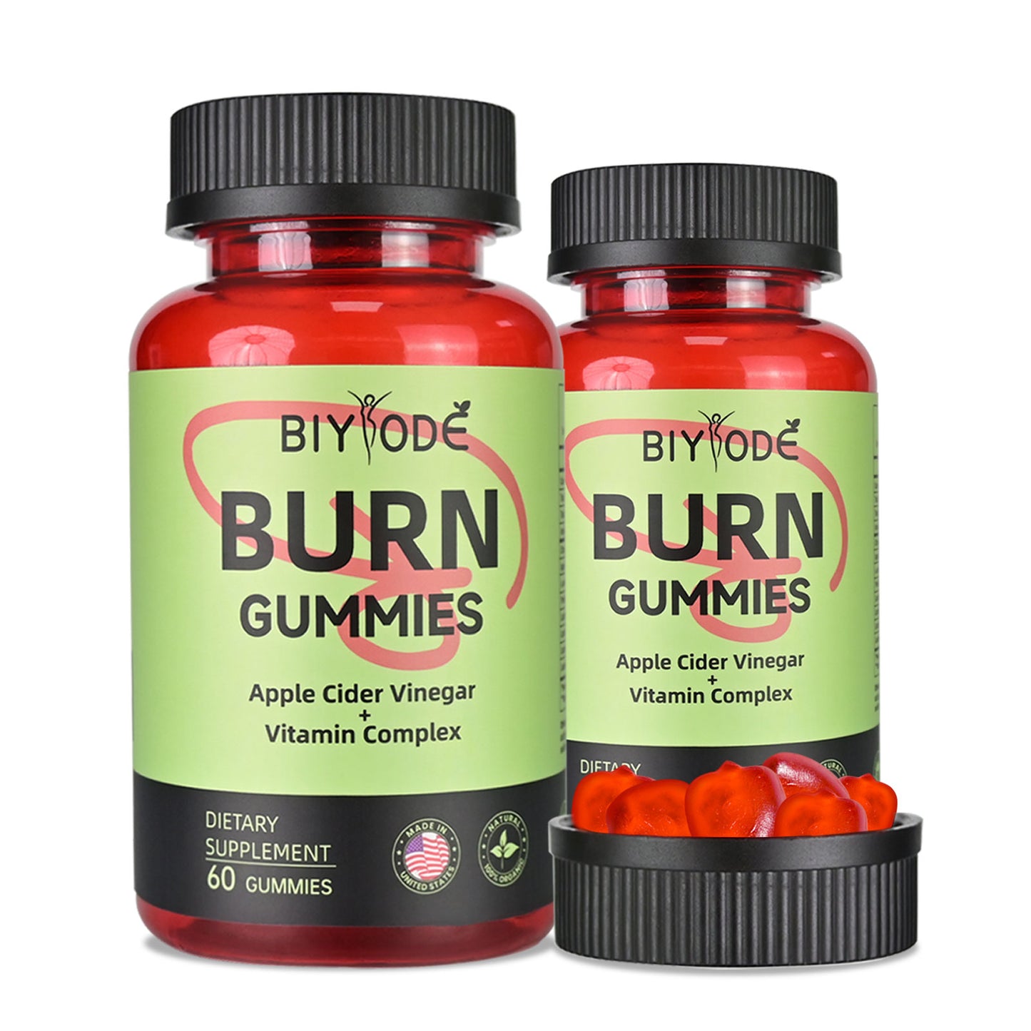 BIYODE Burn Gummies | Keto ACV Gummies with The Mother & BHB Salts for Metabolism Support | Vegan, Non-GMO, 60 Count