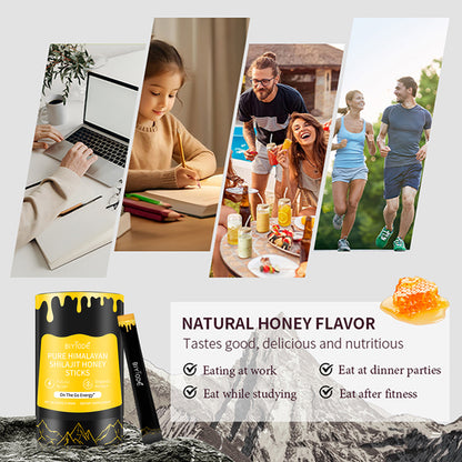 BIYODE Shilajit Honey Sticks - Natural Energy Supplement with Saffron