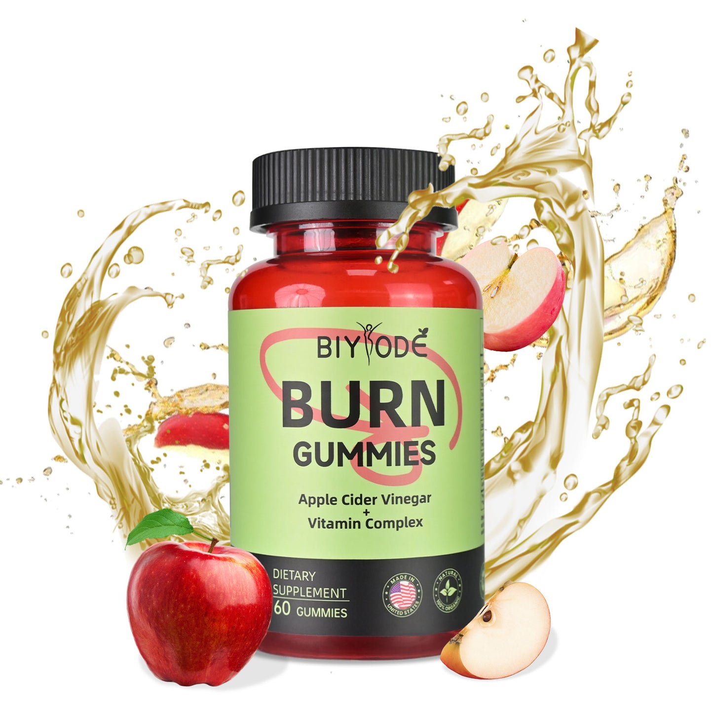BIYODE Burn Gummies | Keto ACV Gummies with The Mother & BHB Salts for Metabolism Support | Vegan, Non-GMO, 60 Count