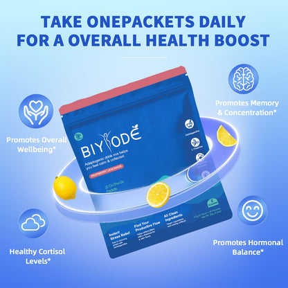 BIYODE On-The-Go Adaptogen Packets | Calm, Focus & Hormone Balance for Daily Wellness