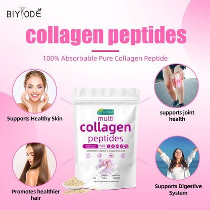 BIYODE Multi Collagen Peptides | 5 Collagen Types with Biotin for Radiant Skin, Hair & Joint Support