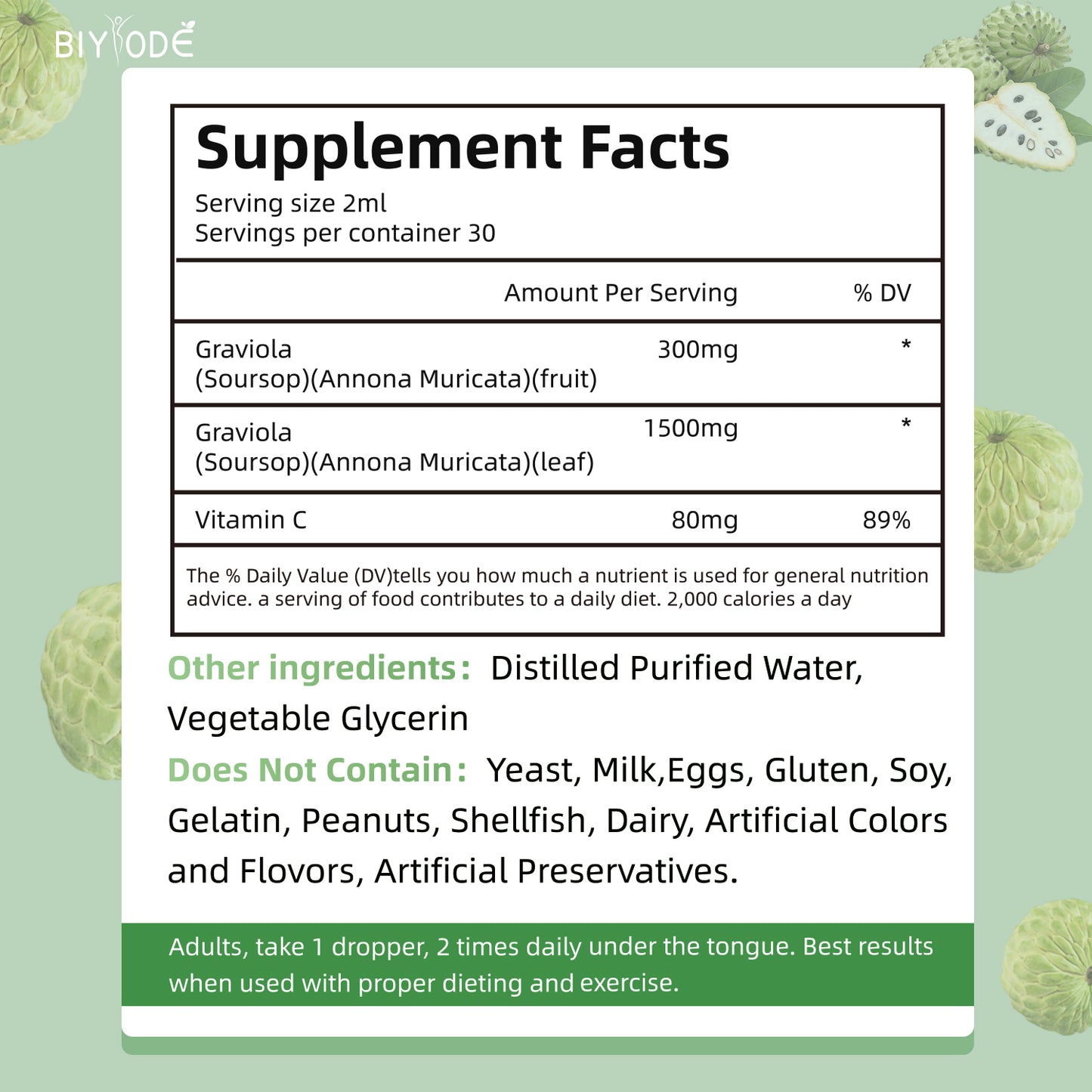🌿 BIYODE Soursop Drops | Natural Plant Extracts to Revitalize Whole-Body Health